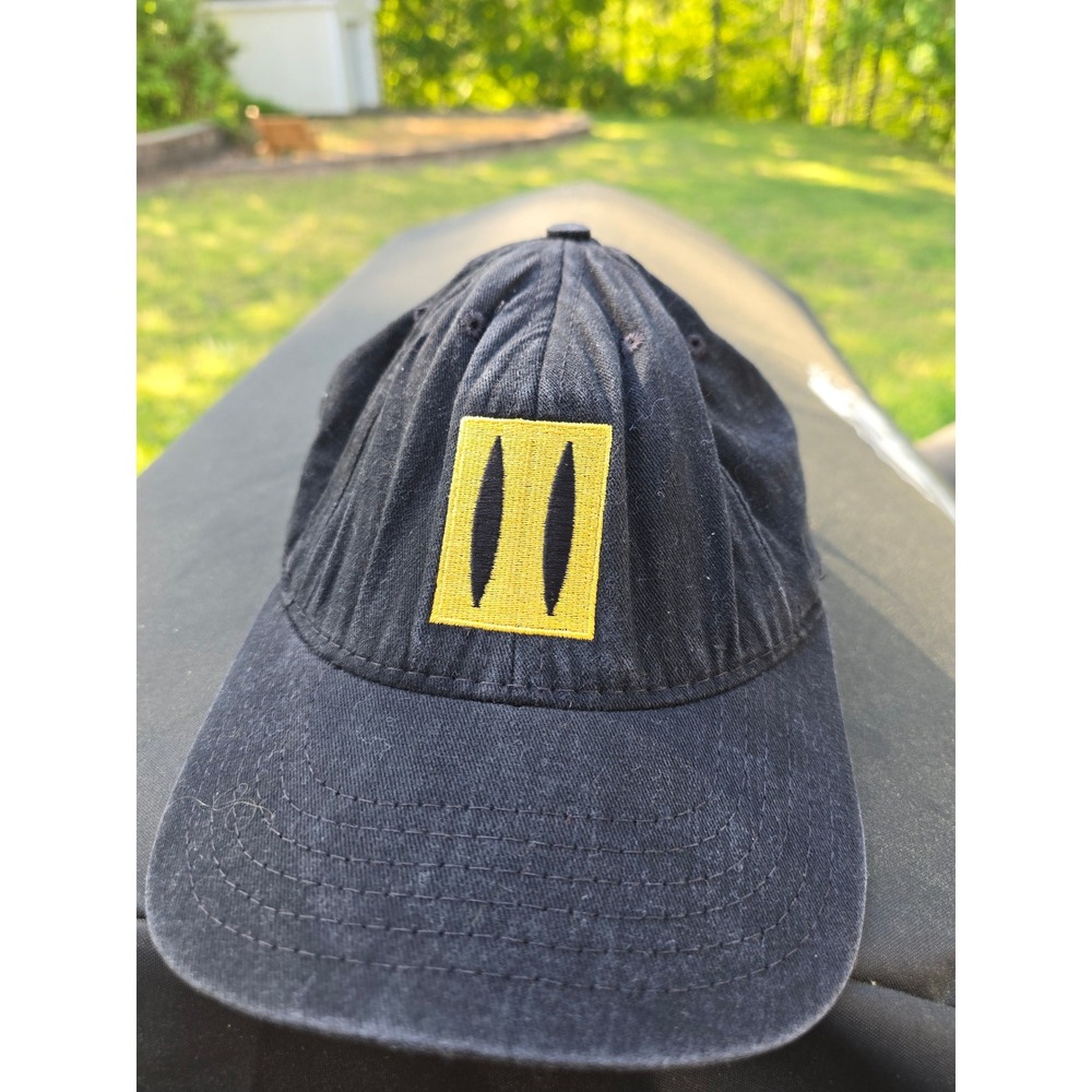 Vintage Mercedes Benz SLK Hat Mens Black Yellow Adjust Strapback Made in USA Cap